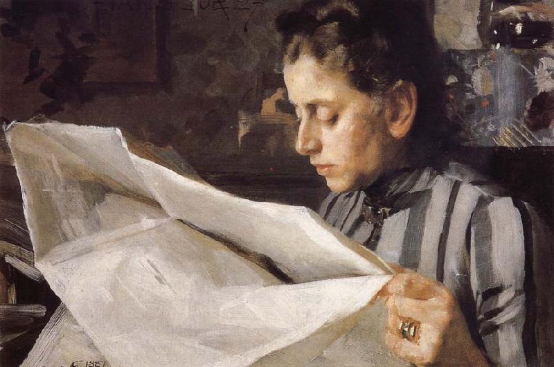 Anders Zorn Emma Zorn reading oil painting image
